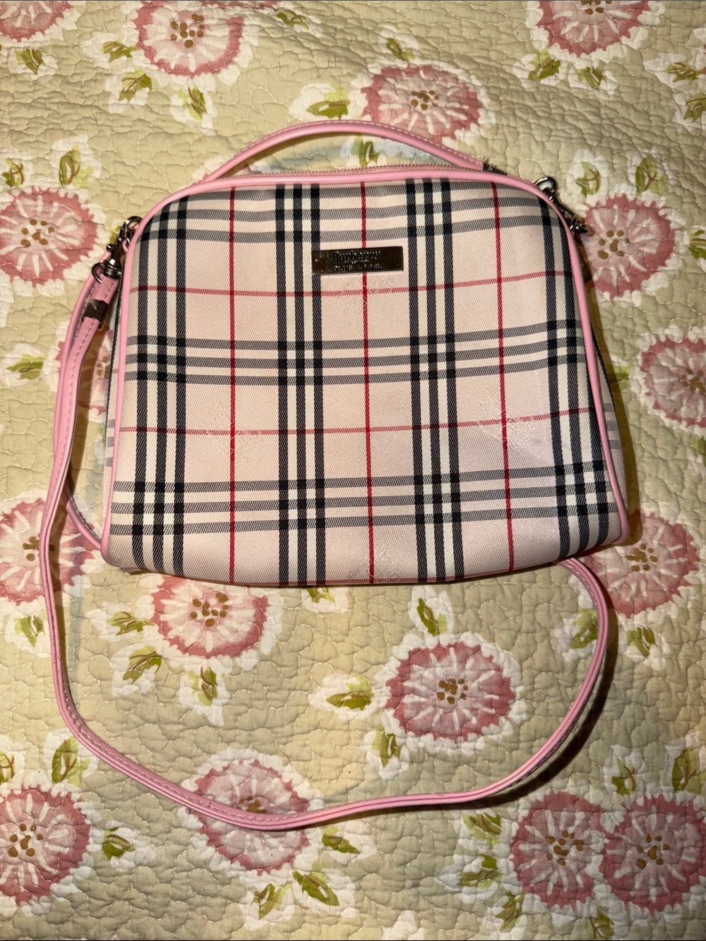 Burberry Blue Label Pink Plaid small Crossbody Bag